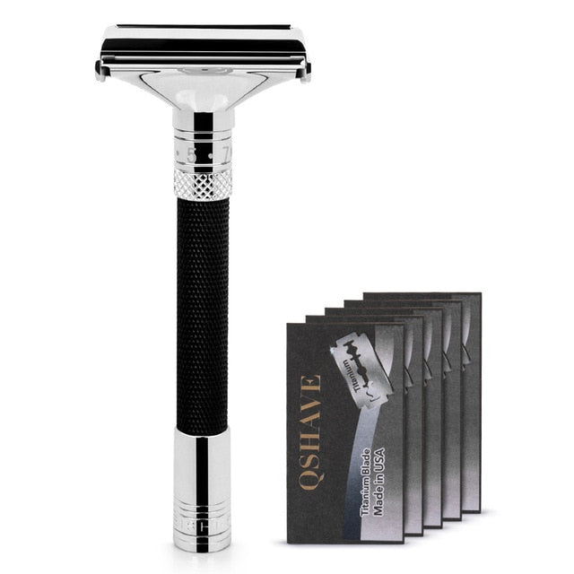 QShave New Design Luxurious Parthenon V2.0 Razor Butterfly Open Adjustable Safety Classic for Superb Mens Shaving Razor Barber