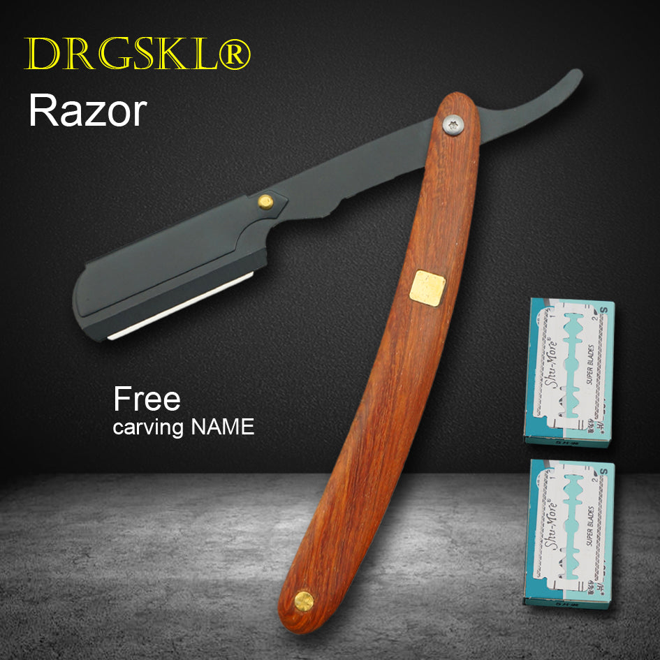 NEW manual razors redwood handle shaver men's shaving razor professional barber Hair cut razor change blade type shaving knife