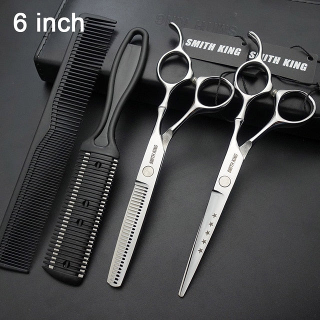 SMITH KING Professional Hairdressing scissors set, 6"/7"Cutting scissors+Thinning scissors Barber shears+kits+comb+Thinningcomb