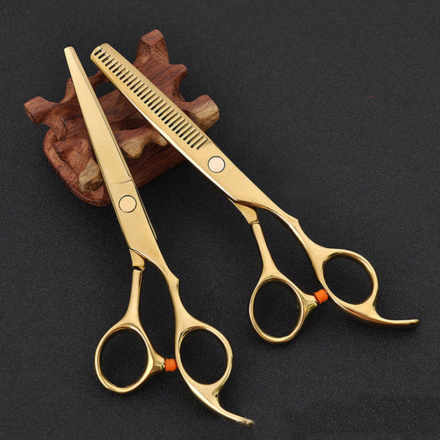 2pcs Japan 440c Hair Scissors for Hairdressers Barber Shop Supplies Titanium Professional Hairdressing Scissors for Cutting Hair