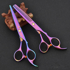 2pcs Japan 440c Hair Scissors for Hairdressers Barber Shop Supplies Titanium Professional Hairdressing Scissors for Cutting Hair