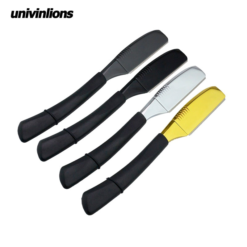 6" univinlions straight razor stick for men women barber shaving knife blades spring design beard face underarm body