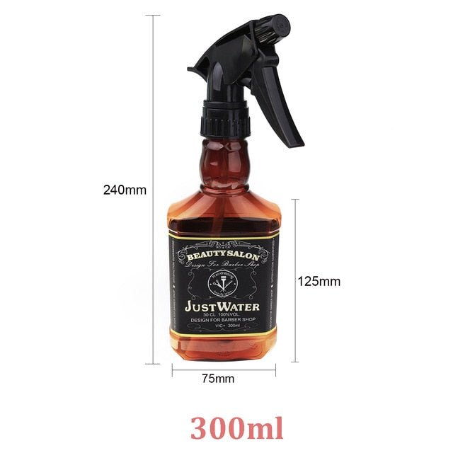 300ml/350ml Whiskey Refillable Sprayer Bottle Portable Oil Liquid Water Empty Atomizer Professional Barber Hairdressing Tool