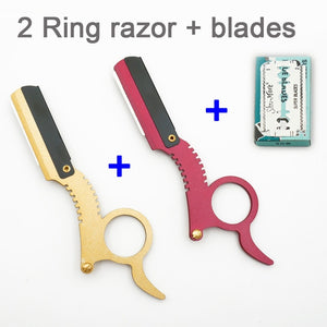 senior sandalwood handle blade shaving razors professional barber shaver eyebrow razor men's replaceable blade razor hair knife