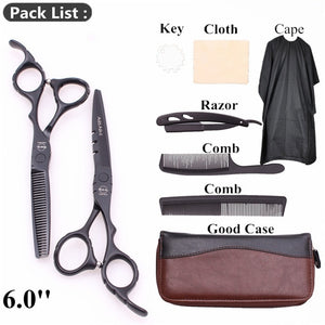 6'' AQIABI Barber Scissors Hairdressing Scissors Hair Professional Cutting Shears Thinning Scissors Human Hair Scissors A1010