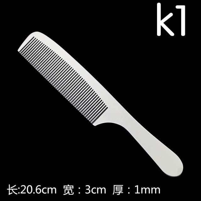 Stainless Steel Silver Metal Barber Comb Professional Hairdressing Salon Combs Detangling Hair Cutting Tools For Men And Women