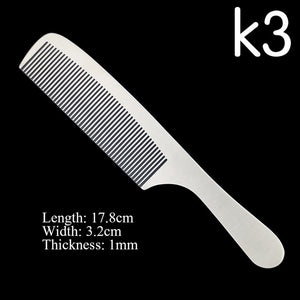 Stainless Steel Silver Metal Barber Comb Professional Hairdressing Salon Combs Detangling Hair Cutting Tools For Men And Women