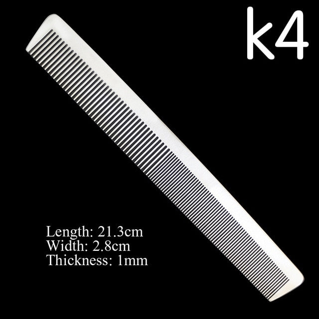 Stainless Steel Silver Metal Barber Comb Professional Hairdressing Salon Combs Detangling Hair Cutting Tools For Men And Women