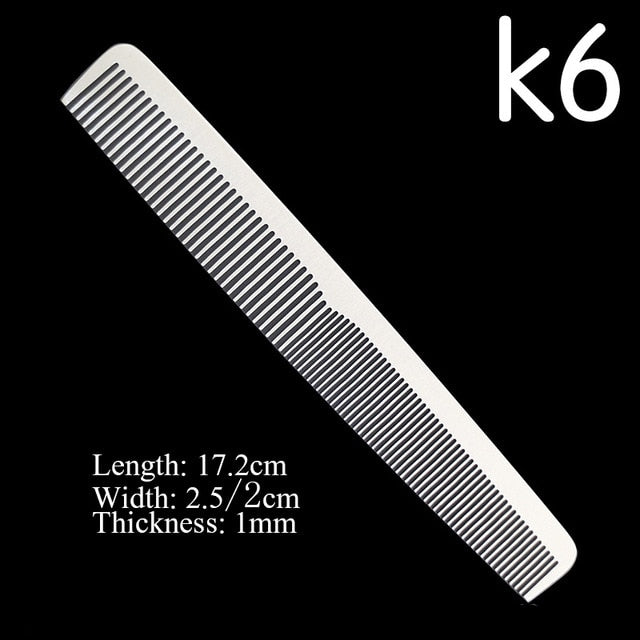 Stainless Steel Silver Metal Barber Comb Professional Hairdressing Salon Combs Detangling Hair Cutting Tools For Men And Women