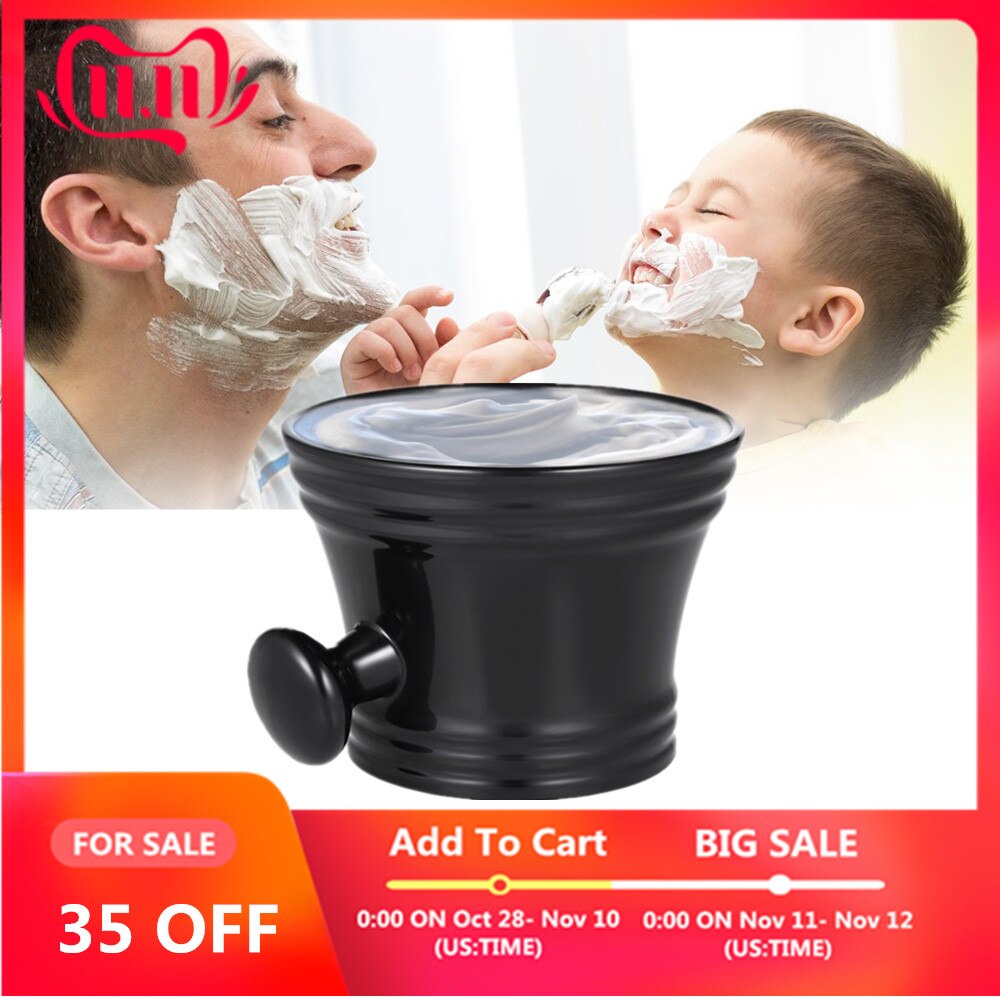 Barber Cleaning Soup Cup for Razor Man's Plastic Shaving Bowl with Handle Soap Mug Bowl Professional for Home Salon