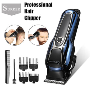 SURKER LED Hair Clipper Barber Professional Hairs Trimmer Men Child Electric Haircut Cutting Machine Salon Tool