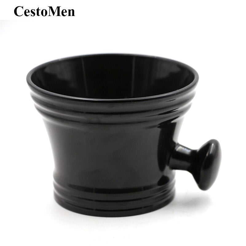 CestoMen Mens Shaving Soap Foam Cream Bowl Mug Salon Barber Male Face Cleaning Tools Plastic Shaving Mug Bowl Cup With Handle