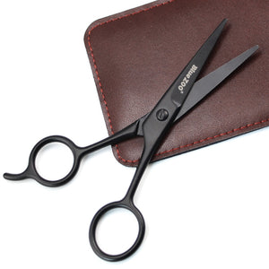 Home Use Hair Scissors Barber Black Mini Size Shaving Shear Beard Trimmer Stainless Steel Beard Scissor Eyebrow Mustache Scissor