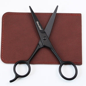 Home Use Hair Scissors Barber Black Mini Size Shaving Shear Beard Trimmer Stainless Steel Beard Scissor Eyebrow Mustache Scissor