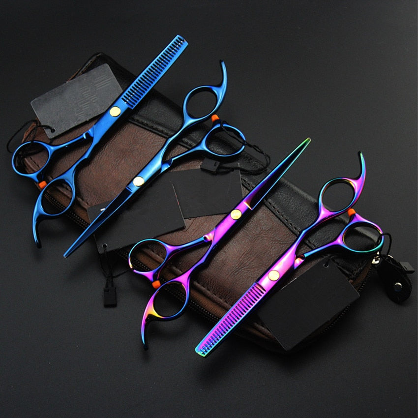 professional japan 440c 6 / 5.5 inch cut hair scissors set maquiagem thinning shears cutting barber tools hairdressing scissors