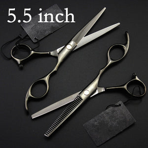 professional japan 440c 6 / 5.5 inch cut hair scissors set maquiagem thinning shears cutting barber tools hairdressing scissors