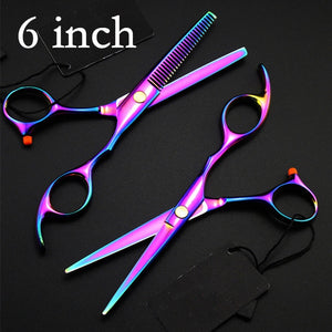 professional japan 440c 6 / 5.5 inch cut hair scissors set maquiagem thinning shears cutting barber tools hairdressing scissors