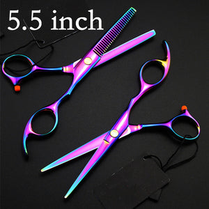 professional japan 440c 6 / 5.5 inch cut hair scissors set maquiagem thinning shears cutting barber tools hairdressing scissors