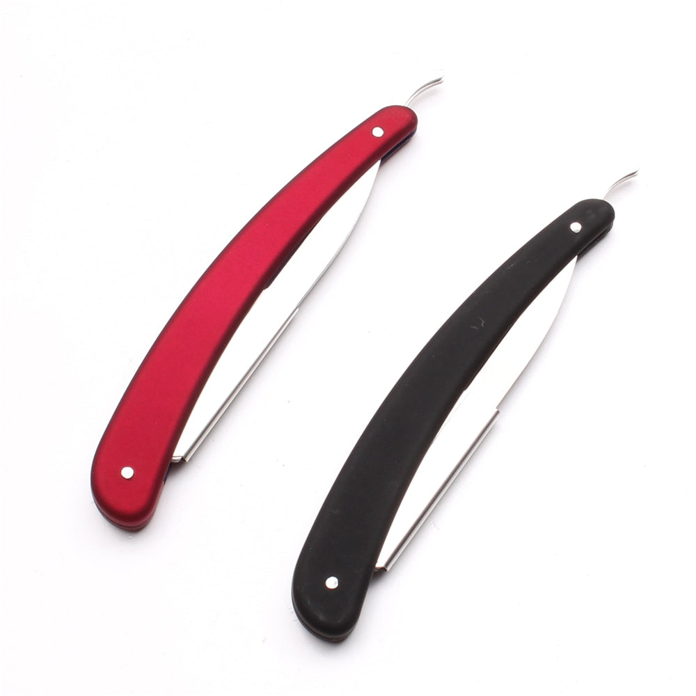 1Set 14*2cm Red Black Barber Razor Edge Folding Shaving Knife Styling Tool Hair Removal Tool Shaving Razor Salon Equipment C6106