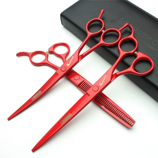 Sharonds black 7 inch salon professional hairdressing scissors set Japan 440c imported cutting shears & thinning scissors