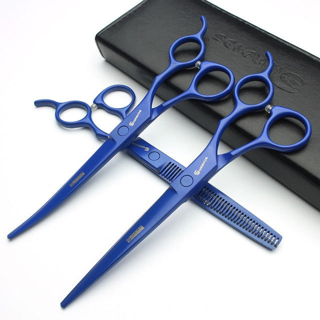 Sharonds black 7 inch salon professional hairdressing scissors set Japan 440c imported cutting shears & thinning scissors