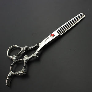 Sharonds 6 Inch  Silver Black Dragon Handle Salon Hairdressing Scissors High Quality 440c Steel Professional Hair Scissors