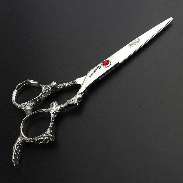 Sharonds 6 Inch  Silver Black Dragon Handle Salon Hairdressing Scissors High Quality 440c Steel Professional Hair Scissors