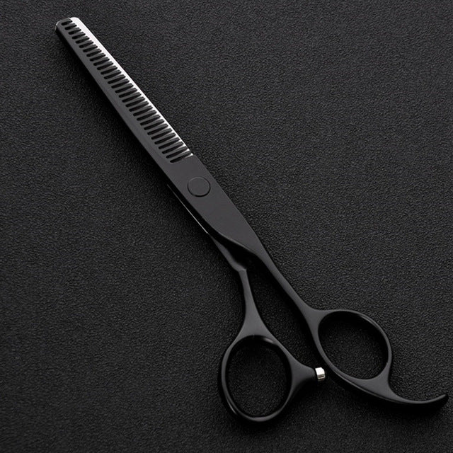professional japan 440 steel 6 inch black hair scissors set cutting barber salon haircut thinning shears hairdressing scissors