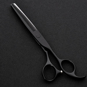 professional japan 440 steel 6 inch black hair scissors set cutting barber salon haircut thinning shears hairdressing scissors