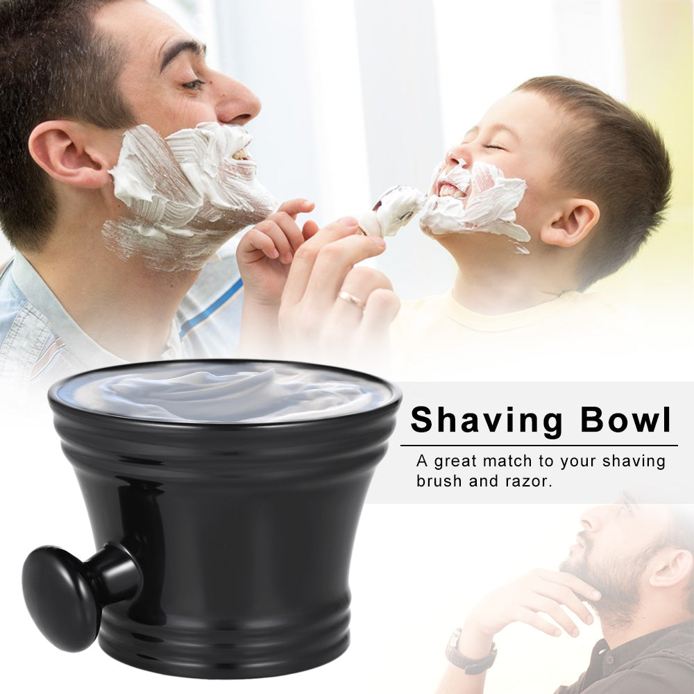 Man's Plastic Shaving Bowl with Handle Soap Mug Bowl Barber Cleaning Soup Cup for Razor