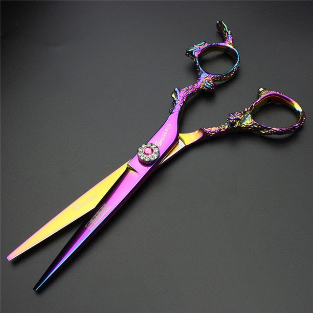 Sharonds 6 Inch  Silver Black Dragon Handle Salon Hairdressing Scissors High Quality 440c Steel Professional Hair Scissors