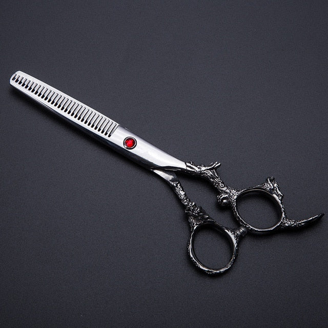 professional 6 inch Japan 440C dragon hair scissors bag set cutting scissor barber thinning shears scisors hairdressing scissors