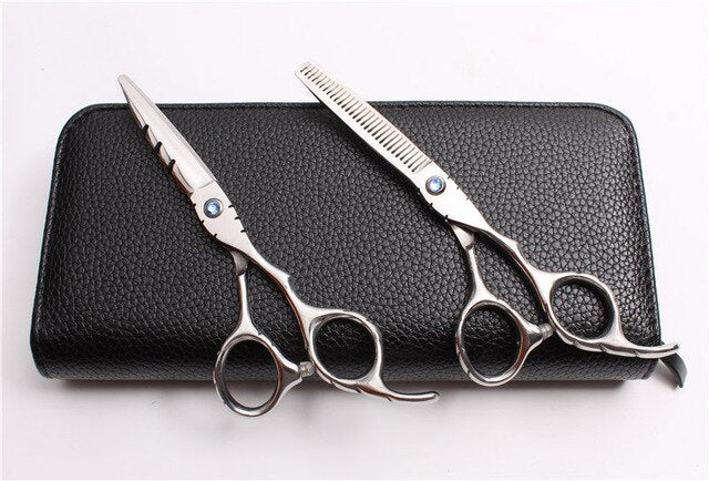 6'' 17.5cm Engraving Logo JP 440C Silver Professional Hairdressing Scissors Cutting Shears Thinning Scissors Hair Scissors C1010