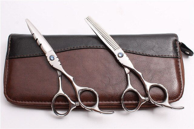 6'' 17.5cm Engraving Logo JP 440C Silver Professional Hairdressing Scissors Cutting Shears Thinning Scissors Hair Scissors C1010