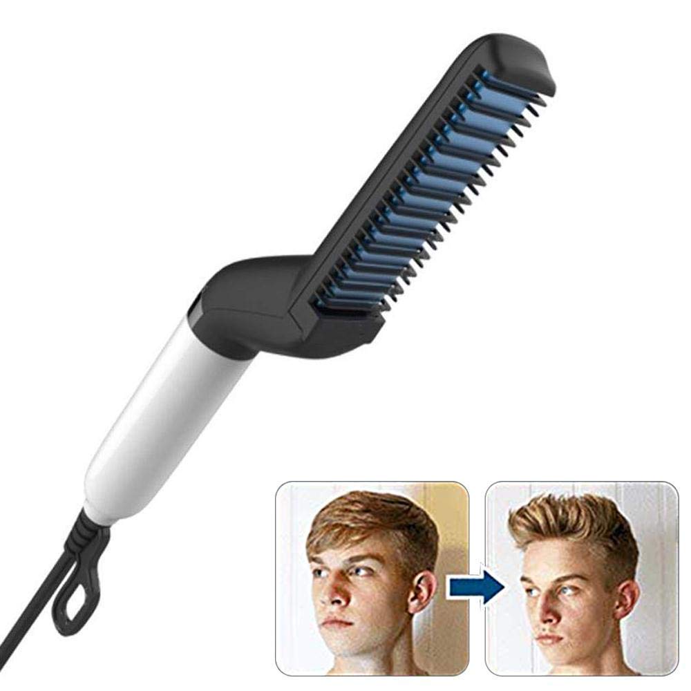 Men Quick Beard Straightener Styler Comb Multifunctional Hair Curling Curler Show Cap Hair Styling Tools Shopify Dropshipping