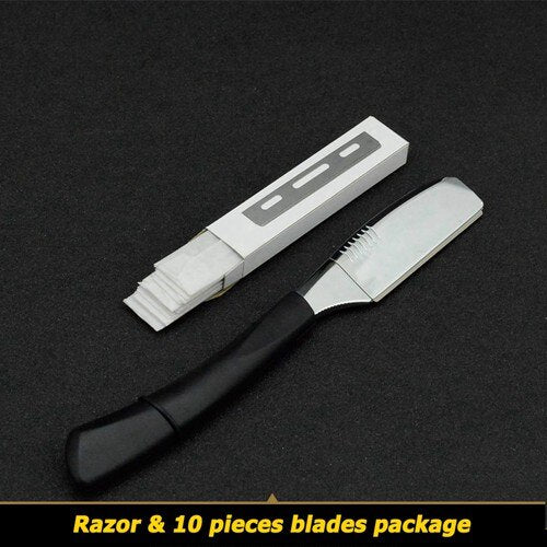 6"univinlions anti slip handle razor shaving razor barber tools hair razor and blades shaving knife beard face underarm body